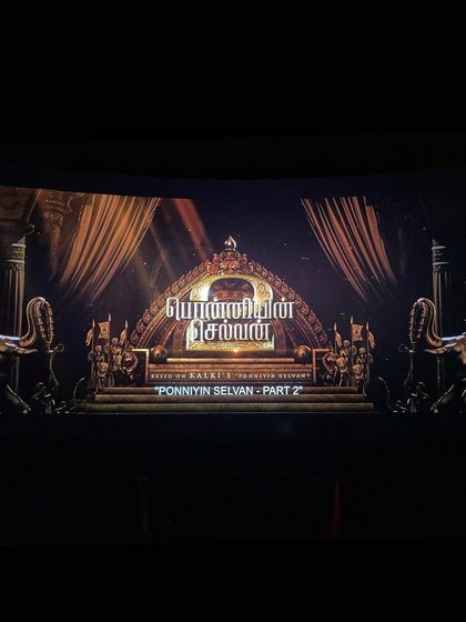 The title screen for 'Ponniyin Selvan - Part 2'. It still feels unreal that I got to be a tiny part of the legendary Mani Ratnam's universe.