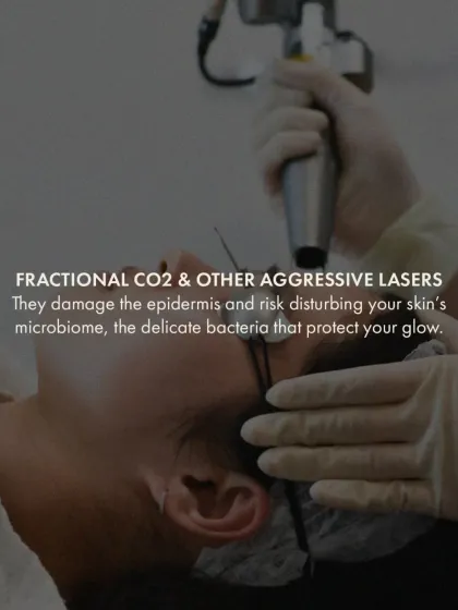 Unlike aggressive fractional CO2 lasers that can damage the skin's surface and microbiome, AdvaTx offers a smarter, gentler approach to skin resurfacing.
