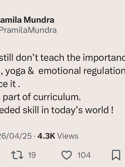 I strongly believe that nutrition, yoga, and emotional regulation are essential life skills. They need to be part of the school curriculum to prepare children for the challenges of the modern world.