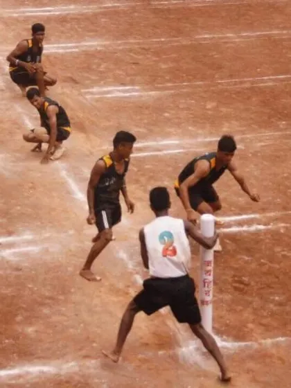 Deepak Madhav maneuvering around the pole.
