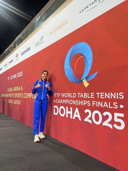 Representing India at the highest level. Here is our player Yashaswini Ghorpade at the ITTF World Table Tennis Championships Finals 2025 in Doha.