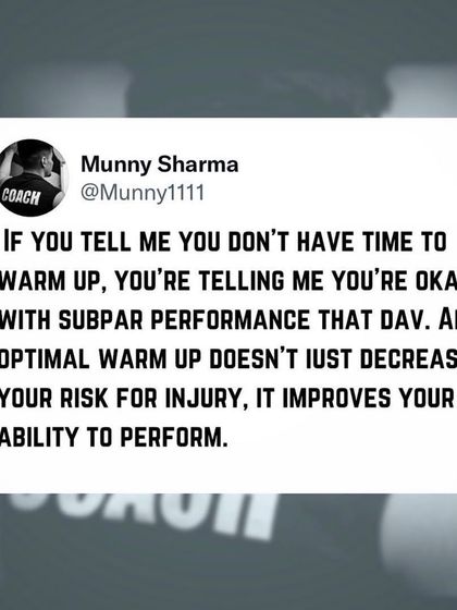 I will say it again because it is that important. A proper warm up primes your body for peak performance and improves your resilience to injury. Make it a non negotiable part of your training.