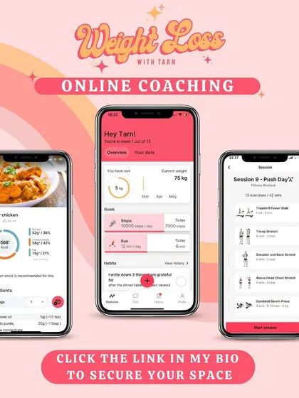 An overview of the WLWT online coaching app. You can track your progress, access your meal plans, and view your workouts all in one place.