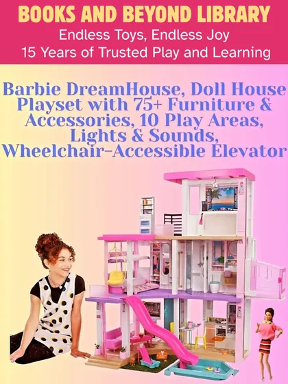 Give your child the dollhouse of their dreams without the hefty price tag. This fully furnished Barbie DreamHouse, complete with lights, sounds, and an elevator, is available for rent and ready for endless storytelling.