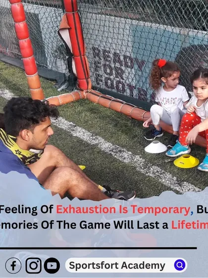 The feeling of exhaustion is temporary, but the memories of the game will last a lifetime. A coach takes a well-deserved break with his youngest students.