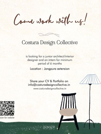 Costura Design Collective in Delhi is looking for a Junior Architect/Interior Designer with at least one year of experience.