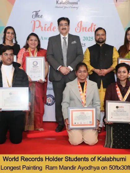 We are incredibly proud of our students who have become World Record Holders. This picture captures a moment of achievement at "The Pride of India" award ceremony, celebrating their dedication and hard work.