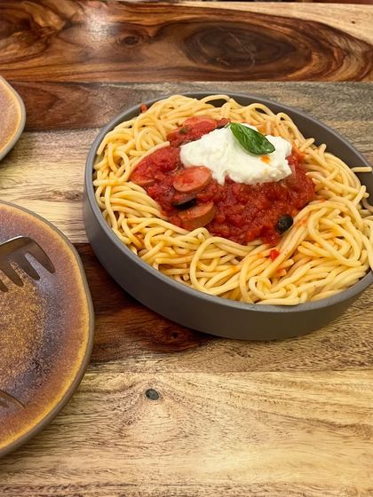 Even when I'm out, I try to make mindful choices. This delicious-looking pasta was part of my balanced weekend.