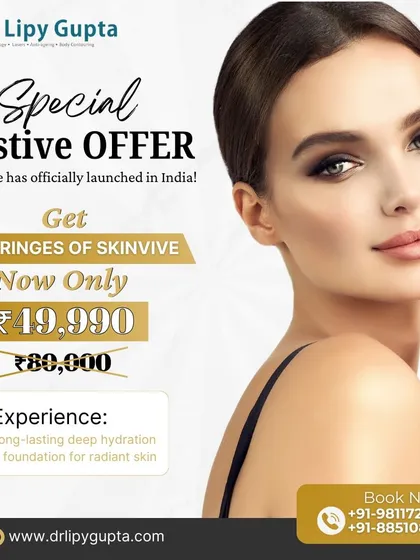 To celebrate the official launch of Skinvive in India, I am offering a special festive package. This treatment provides long-lasting deep hydration and creates a beautiful foundation for radiant skin, making it perfect for the festive season.