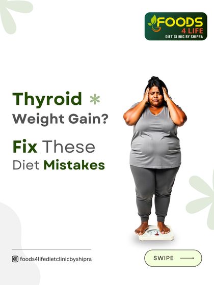 If you're struggling with thyroid-related weight gain, it's time to fix common diet mistakes. This carousel highlights what to avoid, like skipping breakfast and relying on supplements.
