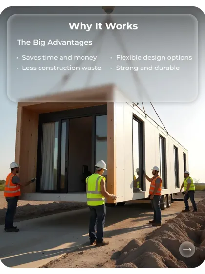 Why does it work? The big advantages are clear: it saves time and money, produces less construction waste, and offers flexible design options. Plus, my steel-frame homes are strong and built to last for decades.
