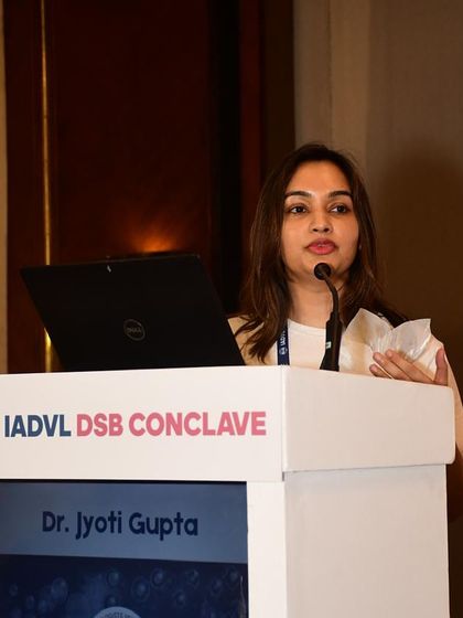 At the podium, ready to discuss the nuances of anti-aging. Events like these are vital for staying at the forefront of dermatological science and innovation.