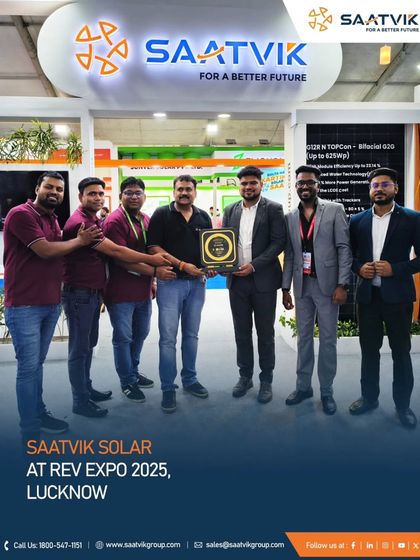 Our team receiving recognition at the REV Expo 2025, a testament to our commitment to solar innovation.
