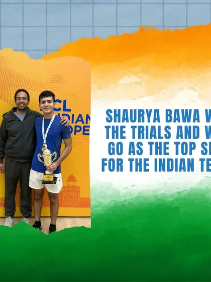 Shaurya Bawa won the trials and will go as the top seed for the Indian Team at the World Junior Championships.