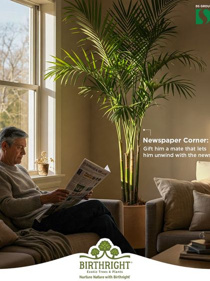 Give your dad a companion for his morning news ritual. A tall, elegant palm like this one makes his newspaper corner feel more like a tranquil retreat, letting him unwind with the day's events in peace.