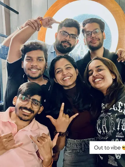 Out to vibe with the squad. A group selfie capturing the fun and friendship that defines our karaoke nights.