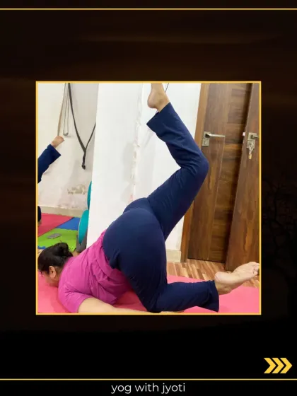This yogi is working on a one-legged forearm stand, a pose that requires immense core and shoulder strength.