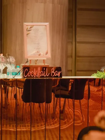 A chic and simple cocktail bar setup. Even smaller details are designed with elegance and functionality in mind, ensuring a seamless experience for guests.
