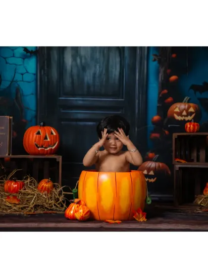 A playful moment from our Halloween photoshoot.