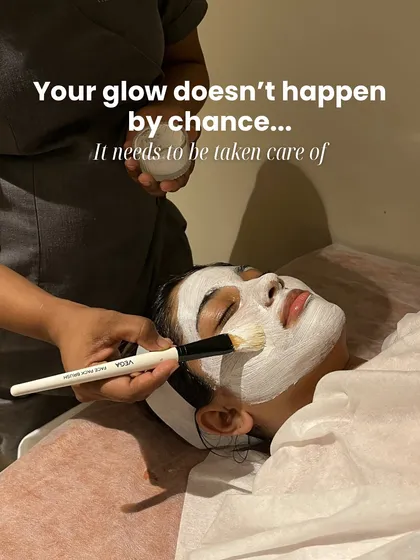This moment is pure therapy. I'm applying a custom-blended mask with a professional brush, ensuring every inch of your skin gets the nourishment it's craving. It's all about that gentle, caring touch.