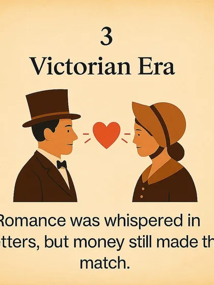 A look at the Victorian Era, where romance was whispered in letters but money still made the match.