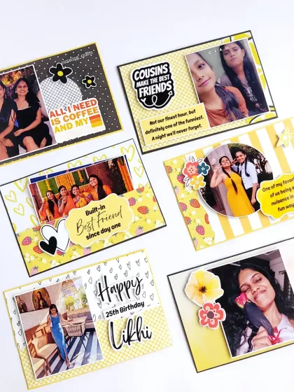 To celebrate a 25th birthday, I created a special hamper with 25 personalized cards, one for each year. Each card tells a small story, making it a beautiful journey through a friendship. This is a great idea for milestone birthdays.