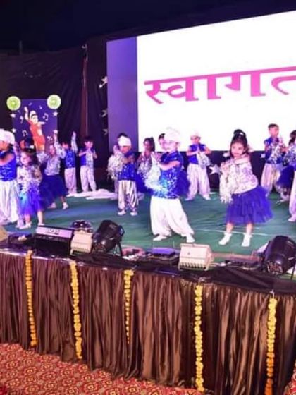 The welcome dance, or 'Swagatam', performed by primary school students. This act set a beautiful and traditional tone for the school's annual day.