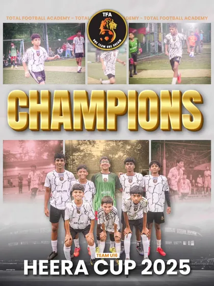 The U16 team celebrating their Heera Cup 2025 championship. This victory highlights the strength and talent of our senior youth players.