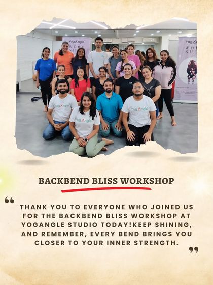 The happy, energized group from our Backbend Bliss Workshop. Thank you to everyone who joined and shared their wonderful energy with us.