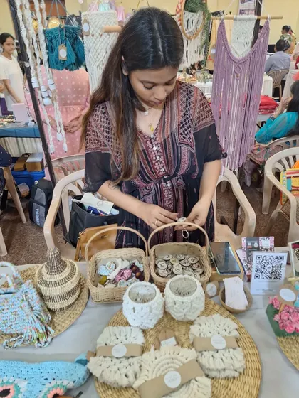 Getting the final details just right. Each piece, from the coasters to the baskets, is made with so much care.