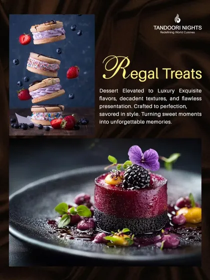 Our dessert philosophy is simple: elevate sweet moments into unforgettable memories. We craft regal treats like this decadent berry cheesecake and levitating ice cream sandwiches, blending exquisite flavors with flawless presentation.