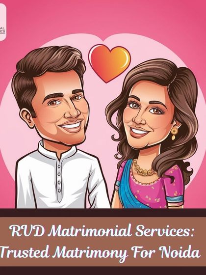 This caricature represents my trusted matrimony service for Noida. I am here to help you find your perfect match in the city.