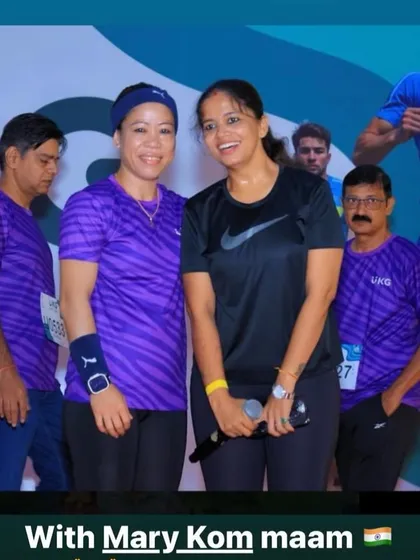 A proud moment with Mary Kom at the UKG Unity Run. These moments of interaction with sports legends are a unique selling point of the events I organize.