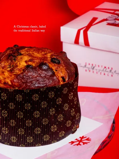 My Raisin & Candied Orange Panettone, baked the traditional Italian way. It's a Christmas classic that I am proud to offer for wholesale.