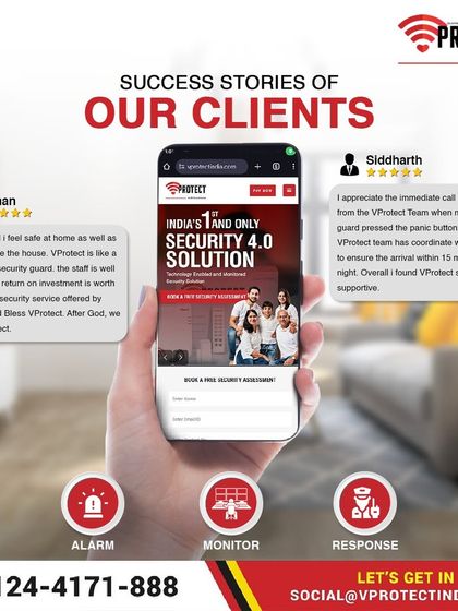 Read success stories from our clients like Raman and Siddharth. From feeling safe at home to appreciating the immediate response during an emergency, our clients trust us to protect what matters most. Their feedback highlights our 24/7 friendly service and the value of our security investment.