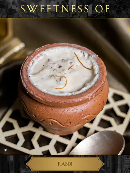 Indulge in the creamy goodness of our Rabdi, a timeless Indian dessert that will melt your heart with every spoonful.