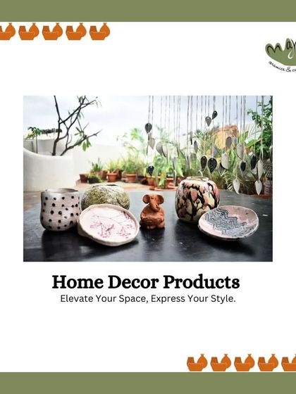 A collection of my home decor products, including planters, trinket dishes, and small sculptures. Each piece is designed to elevate your space.