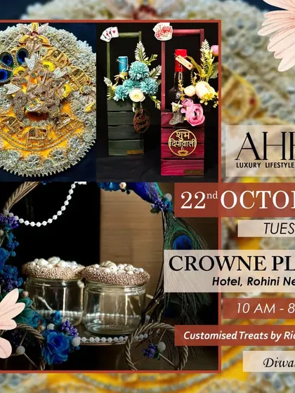 Mark your calendars! I will be at the Aheli Luxury Lifestyle Exhibition at Crowne Plaza, Rohini. Come and explore my exclusive Diwali edit in person.