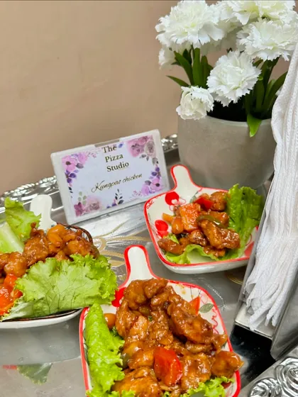 Our Kung Pao chicken is served in individual portions on a bed of lettuce. This dish is a great example of the delicious Pan-Asian flavors we incorporate into our appetizer menu.