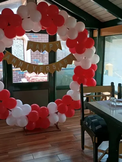 Another angle of the anniversary decoration setup.