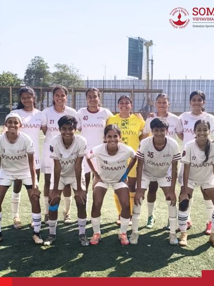 Our Somaiya FC Women’s Team before their commanding 4-0 victory in the MFA Women’s Premier League.