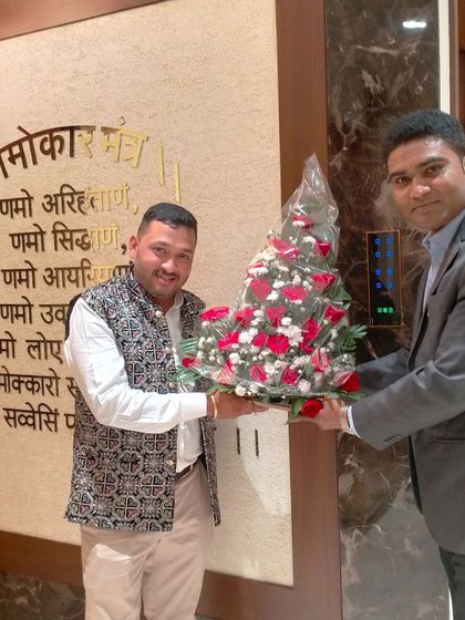 A warm welcome and a bouquet for our happy new clients in Indore. My team and I are dedicated to ensuring a smooth and delightful journey into smart living.