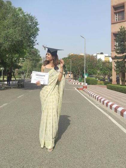 A proud moment, celebrating my graduation in a saree that's older than I am. It’s a beautiful reminder that classic style is truly timeless.
