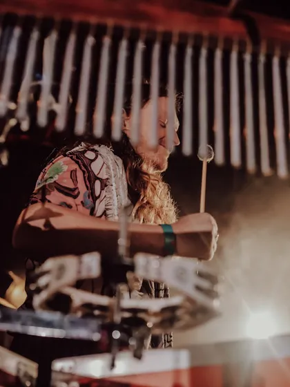 A percussionist lost in the moment at Jazz Weekender. Capturing these moments of pure artistic expression is what it's all about.