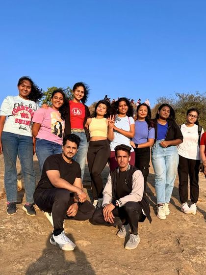 Another happy group enjoying the morning sun at Skandagiri. We love seeing our travelers connect and have a great time.