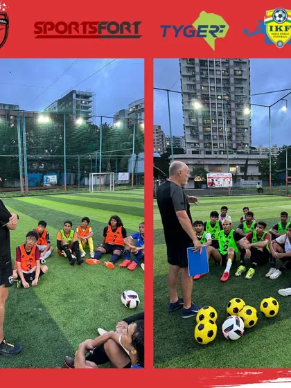 International scouts from Premier League academies briefing players during the Pro Soccer Global workshop. I facilitate these sessions to bridge the gap between local talent and global opportunities.