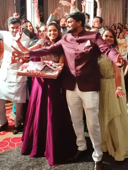 A unique engagement where I hosted for two different couples from four different families at once. It was a beautiful challenge to blend all the rituals and create a flawless, unified celebration.