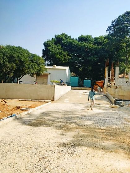 A duplicate image of the site during the kerbing stage.