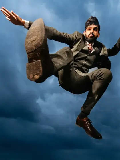 A couple shoot should be fun, and I love capturing that energy. This shot from a Goa session, with the groom mid-air against a dramatic sky, perfectly captures the playful, adventurous spirit I bring to my work. Arre ho jayega sab, we'll have fun!