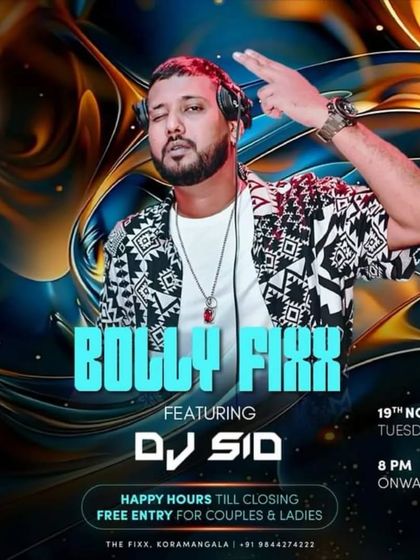 Flyer for a 'Bolly Fixx' night, a testament to the consistent Bollywood party energy I deliver.
